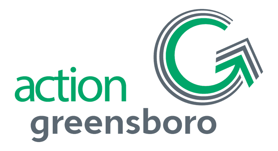 Action Greensboro logo, forum host for the Guilford County Board of Commissioners Forum on Tuesday, October 13, 2026.